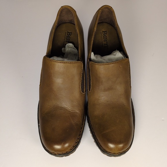 Born Boots Womens 7 Gertrude Slip On Low Bootie W81296 Brown Leather Heels NWOB - Picture 8 of 8